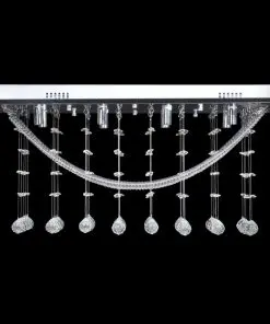 vidaXL Ceiling Lamp with Glittering Glass Crystal Beads 8 x G9 29 cm
