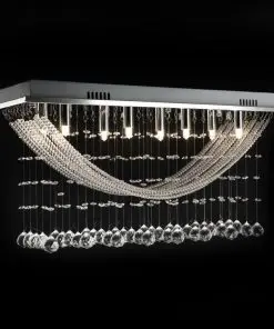 vidaXL Ceiling Lamp with Glittering Glass Crystal Beads 8 x G9 29 cm