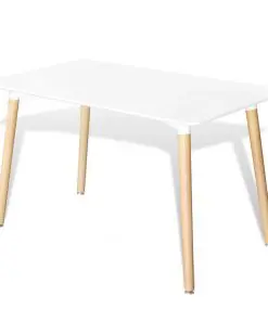 vidaXL Dining Table MDF Rectangular White