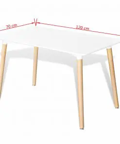 vidaXL Dining Table MDF Rectangular White