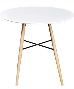 vidaXL Dining Table MDF Round White