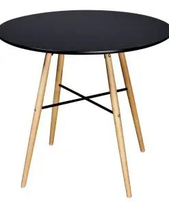 vidaXL Dining Table MDF Round Black