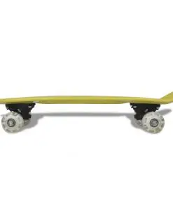 Yellow Retro Skateboard with LED Wheels
