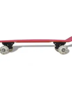 Red Retro Skateboard with LED Wheels