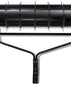 Black Garden Lawn Roller with 5 Aerator Bands 30 cm