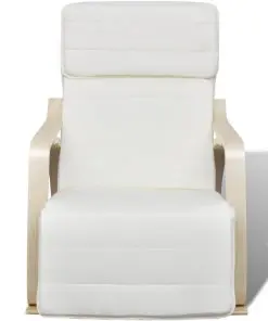 vidaXL Rocking Chair Cream Bentwood and Fabric
