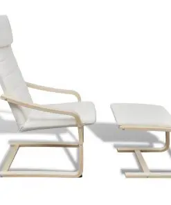 vidaXL Armchair with Bentwood Frame Cream Fabric