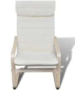 vidaXL Armchair with Bentwood Frame Cream Fabric