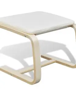vidaXL Armchair with Bentwood Frame Cream Fabric