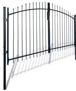 Double Door Fence Gate with Spear Top 300 x 200 cm