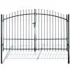 Double Door Fence Gate with Spear Top 300 x 225 cm