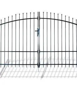 Double Door Fence Gate with Spear Top 300 x 225 cm