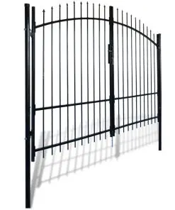 Double Door Fence Gate with Spear Top 300 x 225 cm