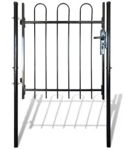Single Door Fence Gate with Hoop Top 100 x 100 cm