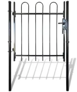 Single Door Fence Gate with Hoop Top 100 x 120 cm