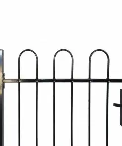 Single Door Fence Gate with Hoop Top 100 x 120 cm