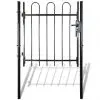 Single Door Fence Gate with Hoop Top 100 x 150 cm