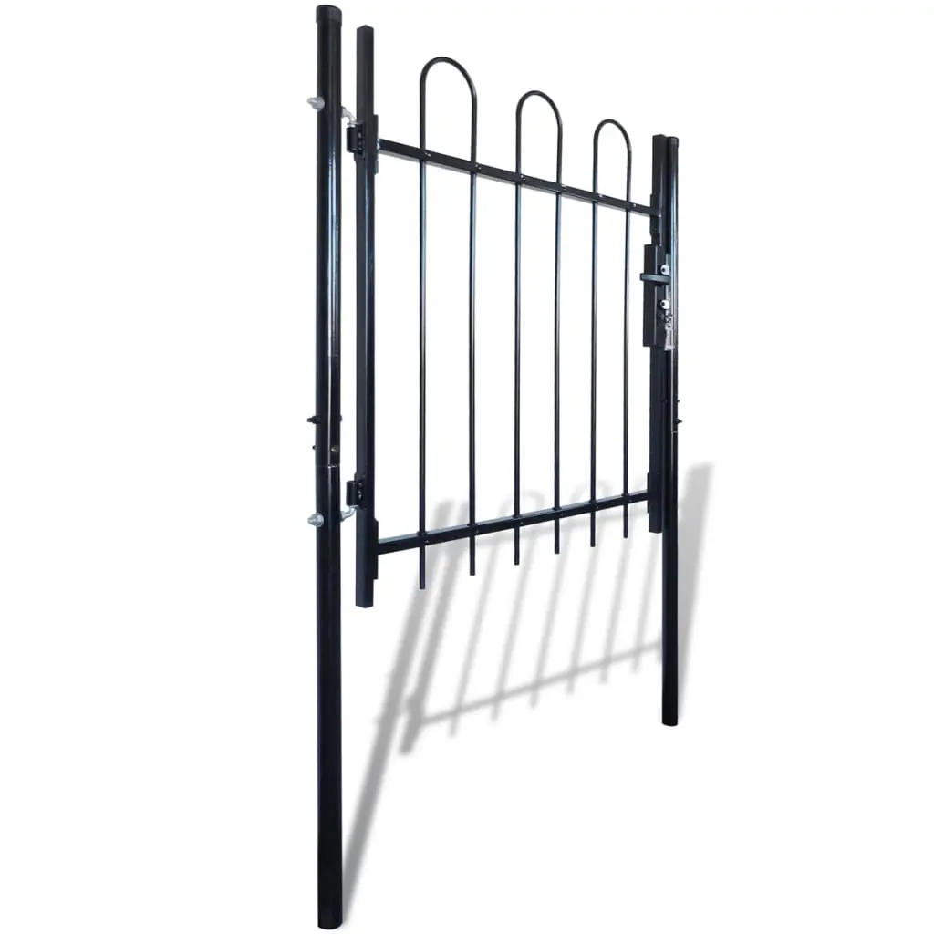 Single Door Fence Gate with Hoop Top 100 x 150 cm