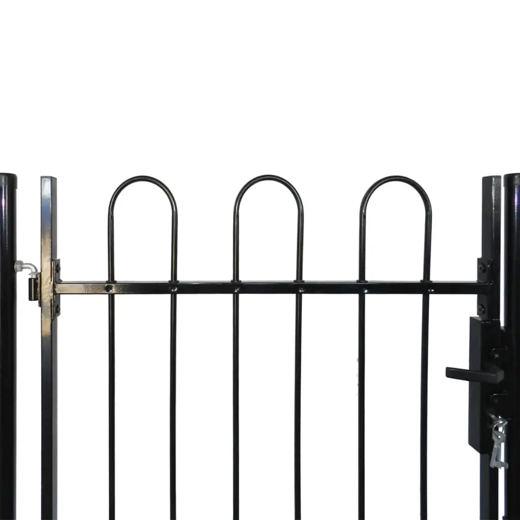Single Door Fence Gate with Hoop Top 100 x 150 cm