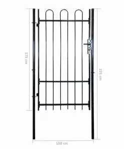 Fence Gate with Hoop Top 100 x 175 cm