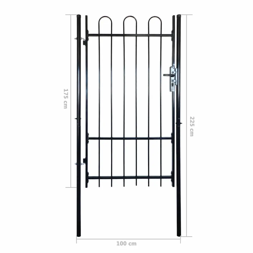 Fence Gate with Hoop Top 100 x 175 cm
