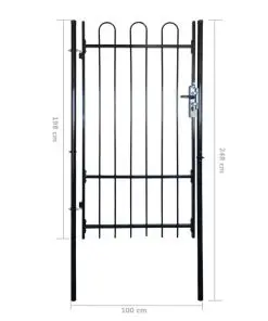 Fence Gate with Hoop Top 100 x 198 cm