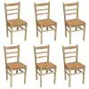 vidaXL Dining Chairs 6 pcs Pinewood