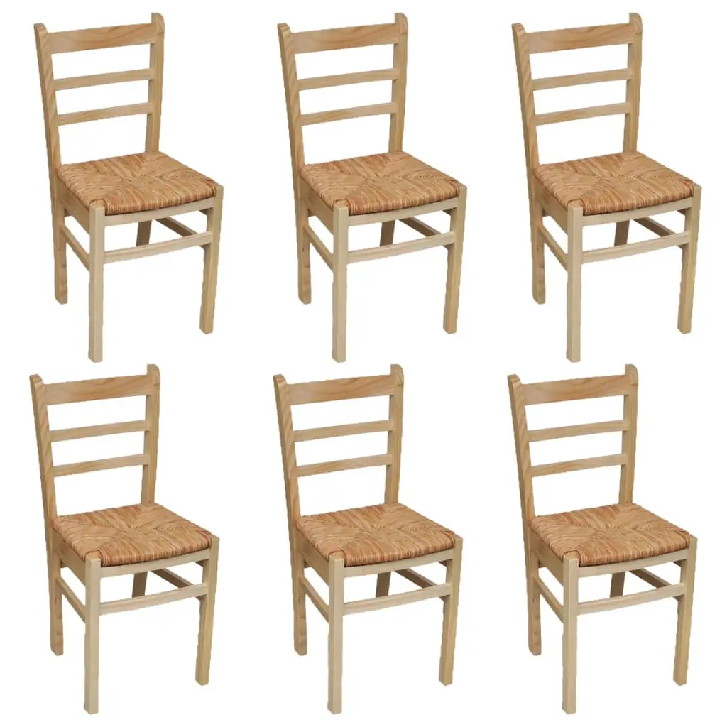 vidaXL Dining Chairs 6 pcs Pinewood