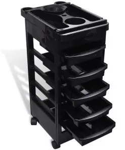 vidaXL Hair Salon Trolley with Wheels Plastic