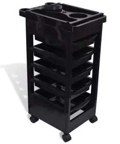 vidaXL Hair Salon Trolley with Wheels Plastic