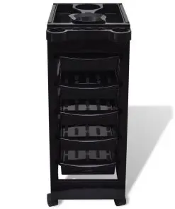 vidaXL Hair Salon Trolley with Wheels Plastic