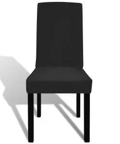 vidaXL 6 pcs Black Straight Stretchable Chair Cover