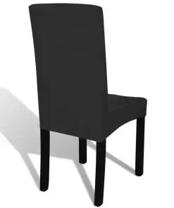 vidaXL 6 pcs Black Straight Stretchable Chair Cover