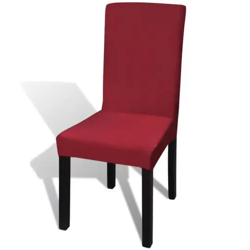 vidaXL 6 pcs Bordeaux Straight Stretchable Chair Cover