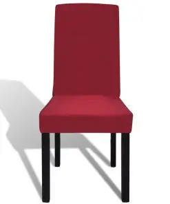 vidaXL 6 pcs Bordeaux Straight Stretchable Chair Cover