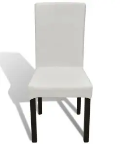 vidaXL 6 pcs Cream Straight Stretchable Chair Cover