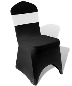 25 pcs White Stretchable Decorative Chair Band with Diamond Buckle