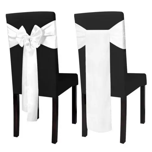 25 pcs White Satin Decorative Chair Sash