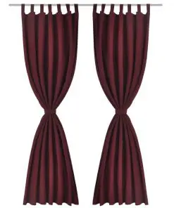 2 pcs Bordeaux Micro-Satin Curtains with Loops 140 x 225 cm