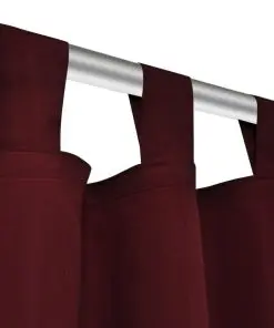 2 pcs Bordeaux Micro-Satin Curtains with Loops 140 x 225 cm
