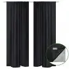 2 pcs Black Energy-saving Blackout Curtains Double Layer 140 x 245 cm 2 pcs Black Energy-saving Blackout Curtains Double Layer 140 x 245 cm