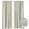 2 pcs Cream Energy-saving Blackout Curtains Double Layer 140 x 245 cm