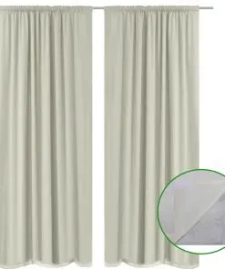 2 pcs Cream Energy-saving Blackout Curtains Double Layer 140 x 245 cm