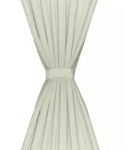 2 pcs Cream Energy-saving Blackout Curtains Double Layer 140 x 245 cm