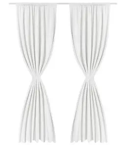 2 pcs White Energy-saving Blackout Curtains Double Layer 140 x 245 cm