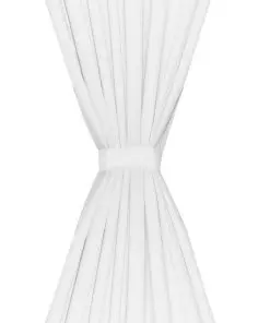 2 pcs White Energy-saving Blackout Curtains Double Layer 140 x 245 cm