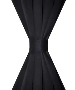 2 pcs Black Slot-Headed Blackout Curtains 135 x 245 cm