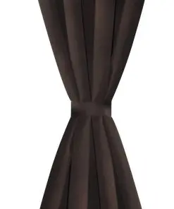 2 pcs Brown Blackout Curtains with Metal Rings 135 x 245 cm