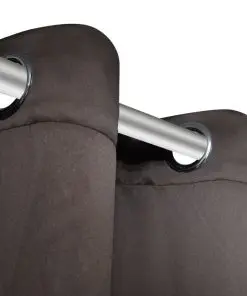 2 pcs Brown Blackout Curtains with Metal Rings 135 x 245 cm