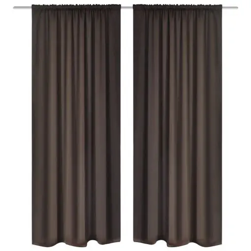 vidaXL Blackout Curtains 2 pcs Slot-Headed 135 x 245 cm Brown